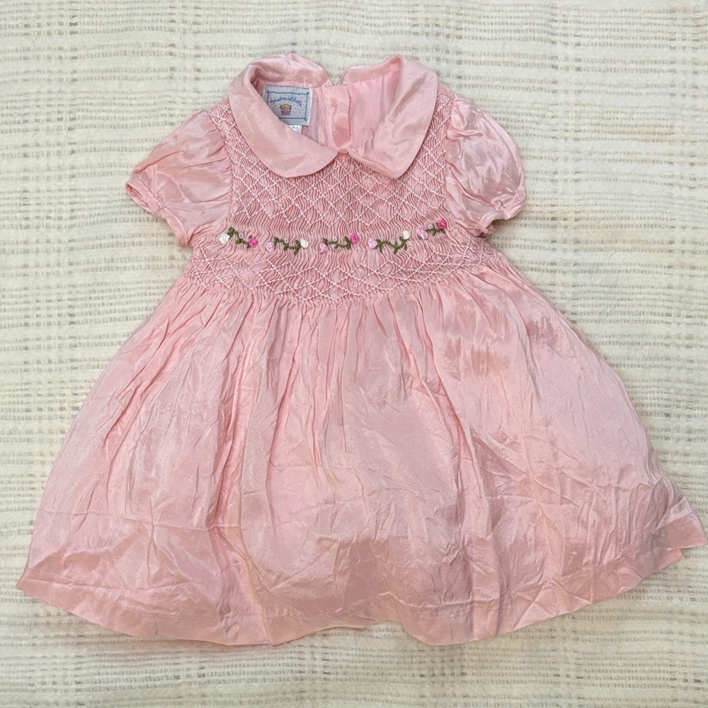 Marmellata Pink Formal Kids Dress silk size 3-6 months vintage party classic